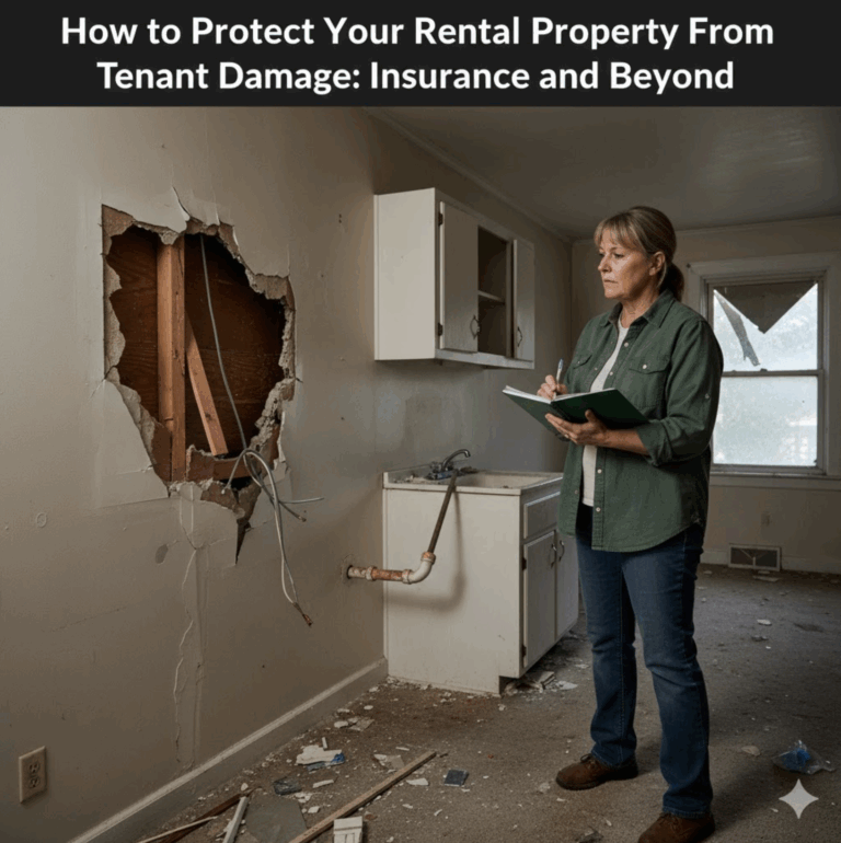 Landlord assessing tenant damage during property inspection.