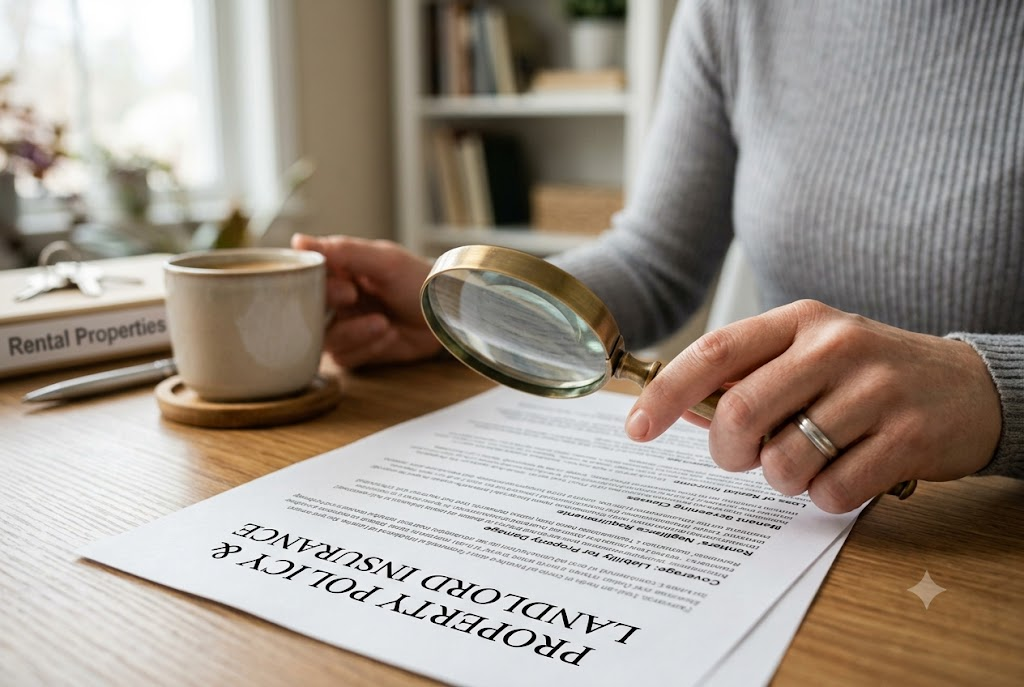close-up of a hand holding a magnifying glass over a dense printed document